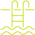 Green icon of swimming pool ladder
